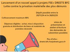 Appel à projets FSE+ "Lutter contre la privation matérielle des plus démunis"