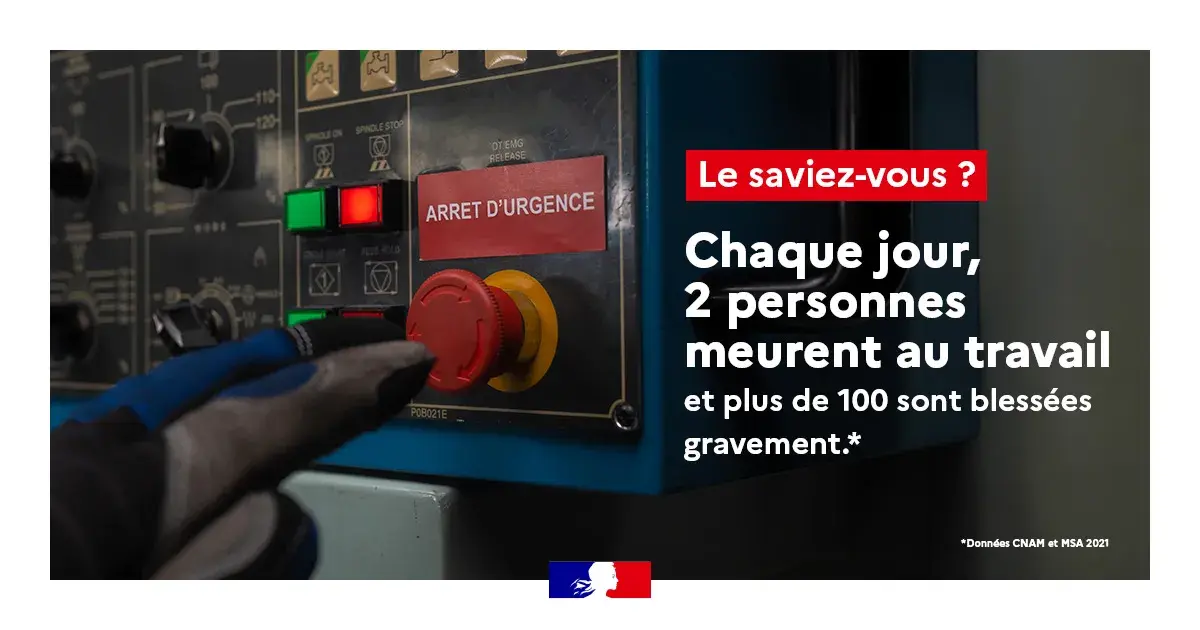 Bouton d'urgence pour arrêter un machine outils